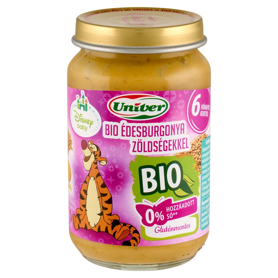 Univer Disney Baby bio édesburgonya zöldségekkel zöldségpüré 6 hónapos kortól 163 g  1. kép