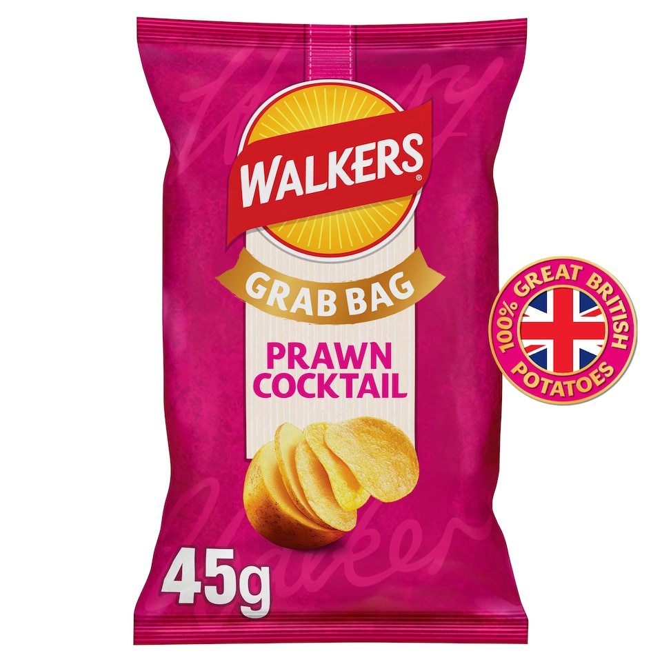 image 1 of Walkers Prawn Cocktail Grab Bag Crisps 45g