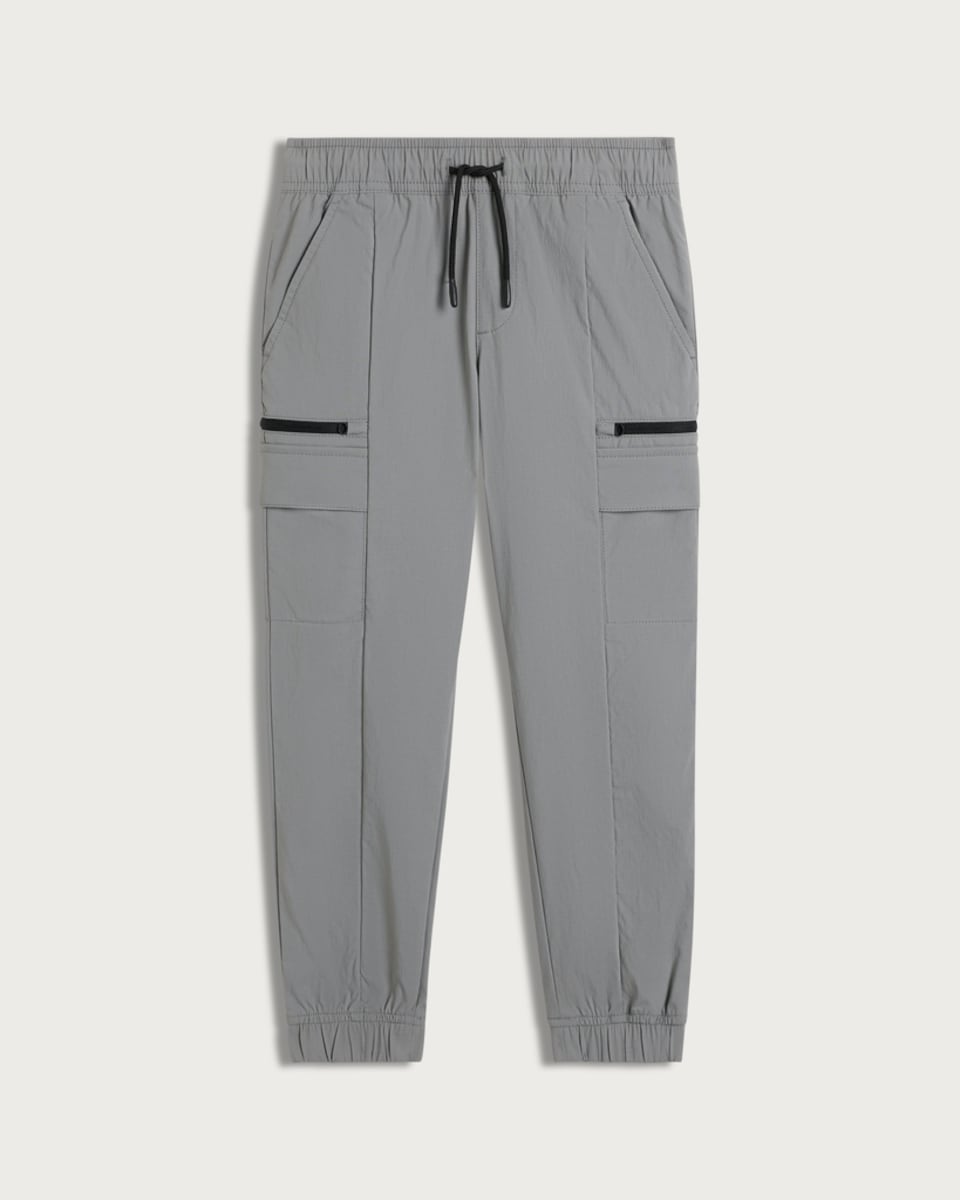 image 1 of F&F Active Boys TECHSPORT Cuffed Cargo Joggers in Grey