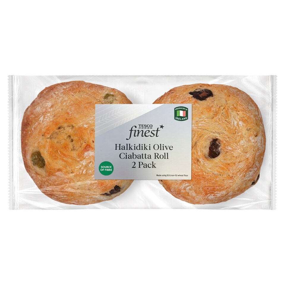 Tesco Finest Halkidiki Olive Ciabatta Roll 2 Pack