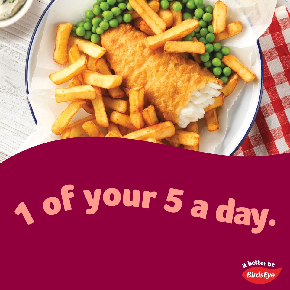 image 1 of Birds Eye Battered Cod Chips & Peas 395G