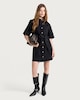 image 2 of F&F Pure Cotton Button Front Short Sleeved Denim Shirt Dress in Black