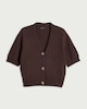 image 4 of F&F Cotton Rich Textured Knit Cardigan in Chocolate