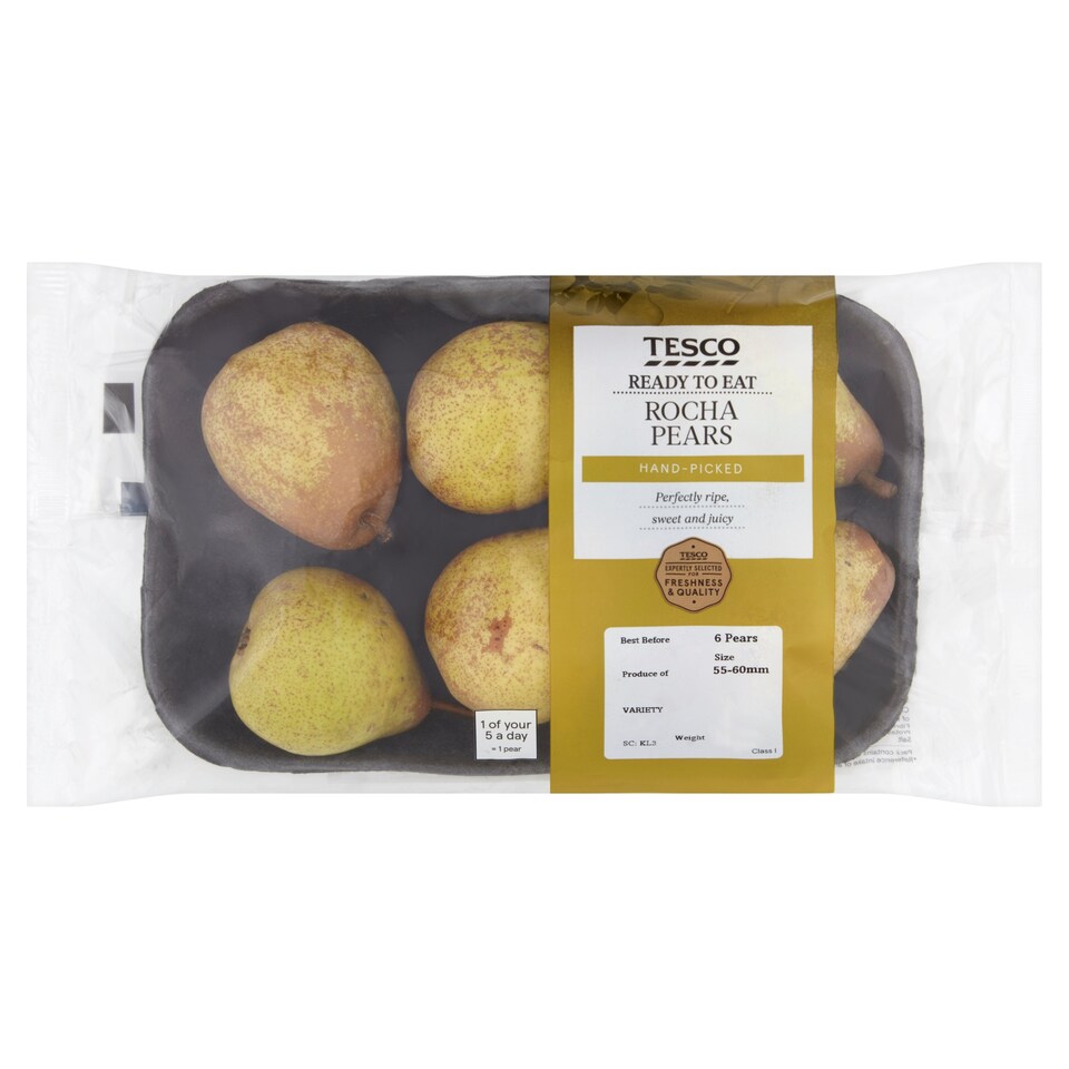image 1 of Tesco Perfectly Ripe Rocha Pear 6 Pack 580G