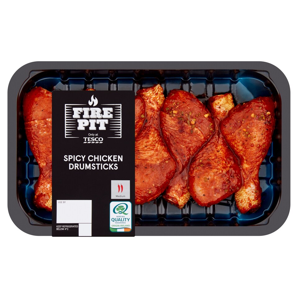Tesco Fire Pit Spicy Chicken Drumsticks 650G