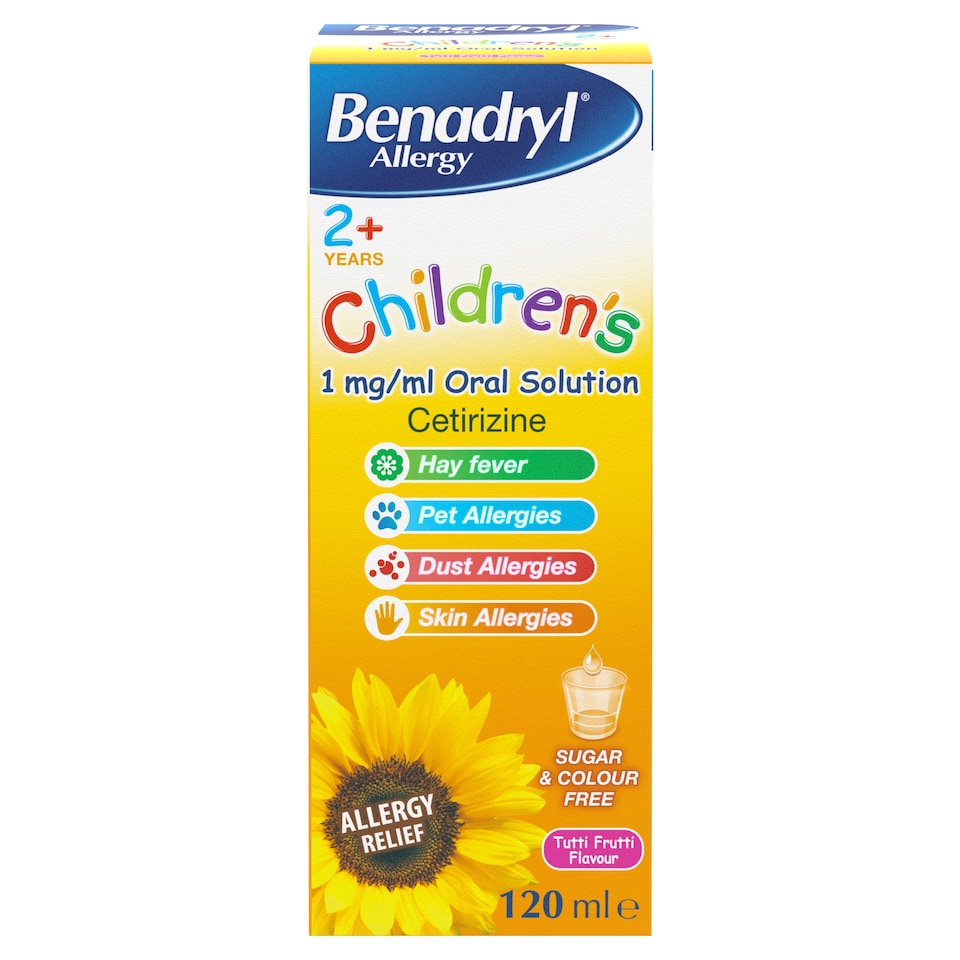 image 1 of Benadryl Allergy Children's Oral Solution Tutti Frutti Flavour 6YR+ 120ml