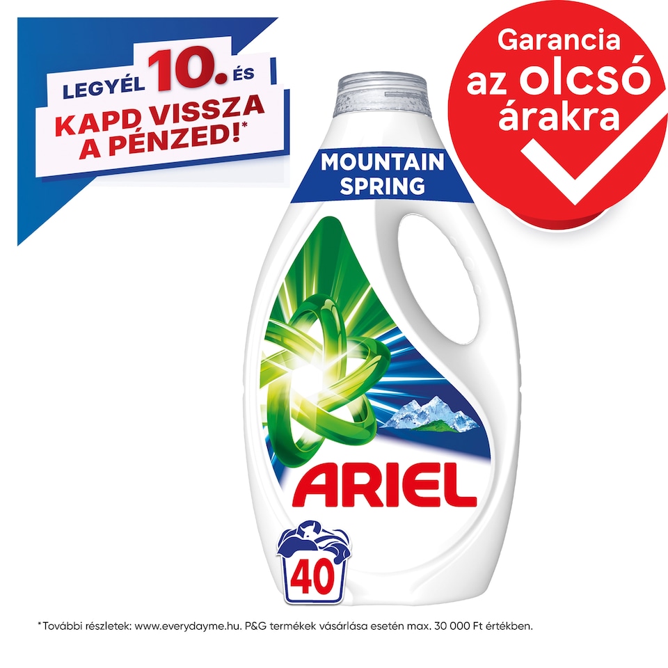 Ariel Folyékony Mosószer, 40 Mosáshoz, Mountain Spring 1. kép