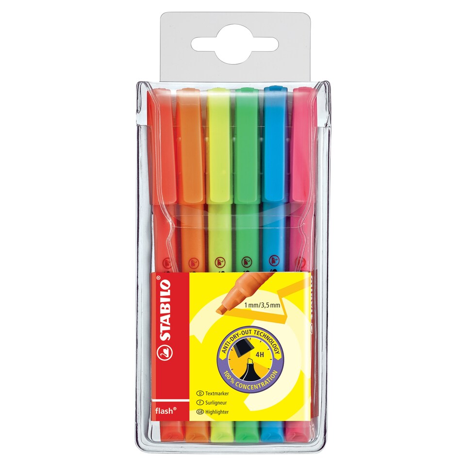 Stabilo Flash szövegkiemelő készlet 6 db