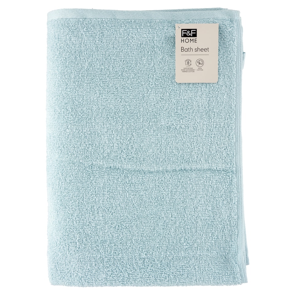 F&F Home Pale Blue Bath Sheet 100 cm x 140 cm