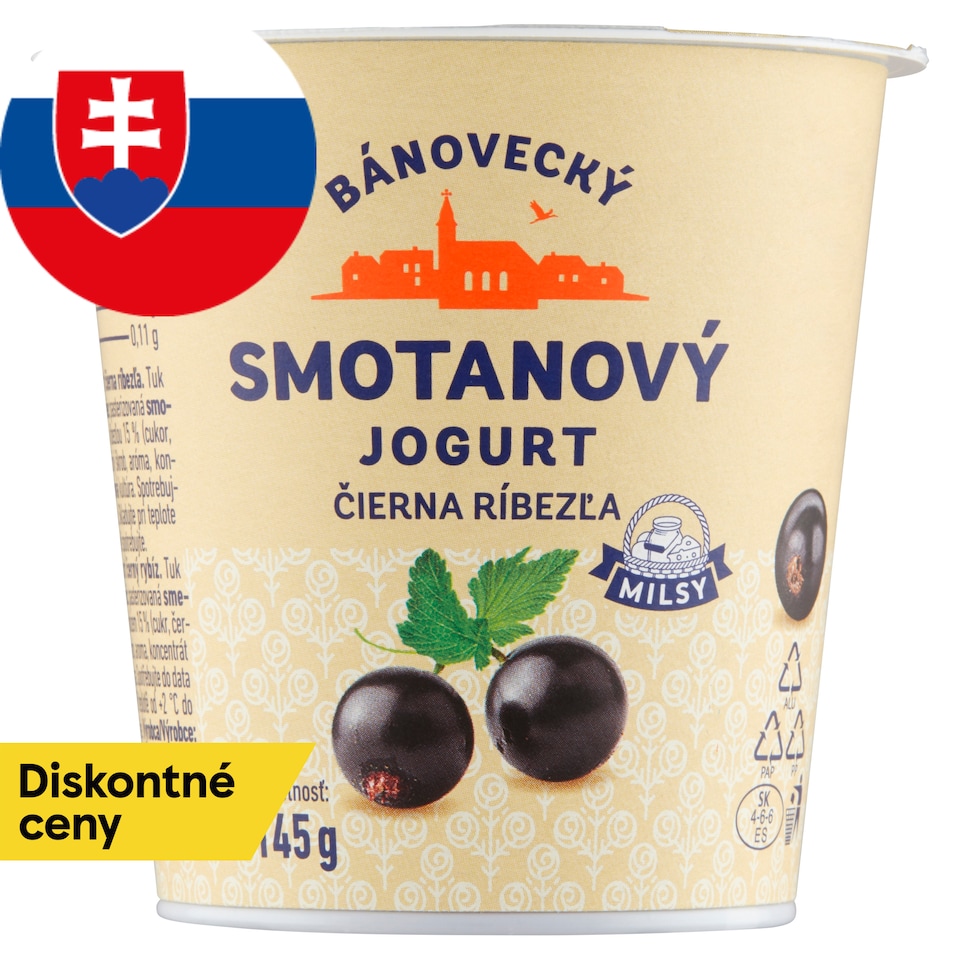 Milsy Bánovecký smotanový jogurt čierna ríbezľa 145 g