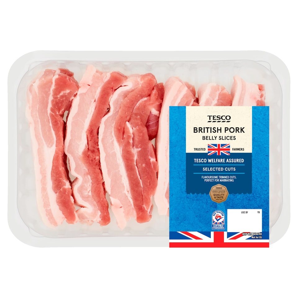 Tesco British Pork Belly Slices 500g