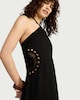 image 2 of F&F Crochet Detail Beach Dress with Linen in Black
