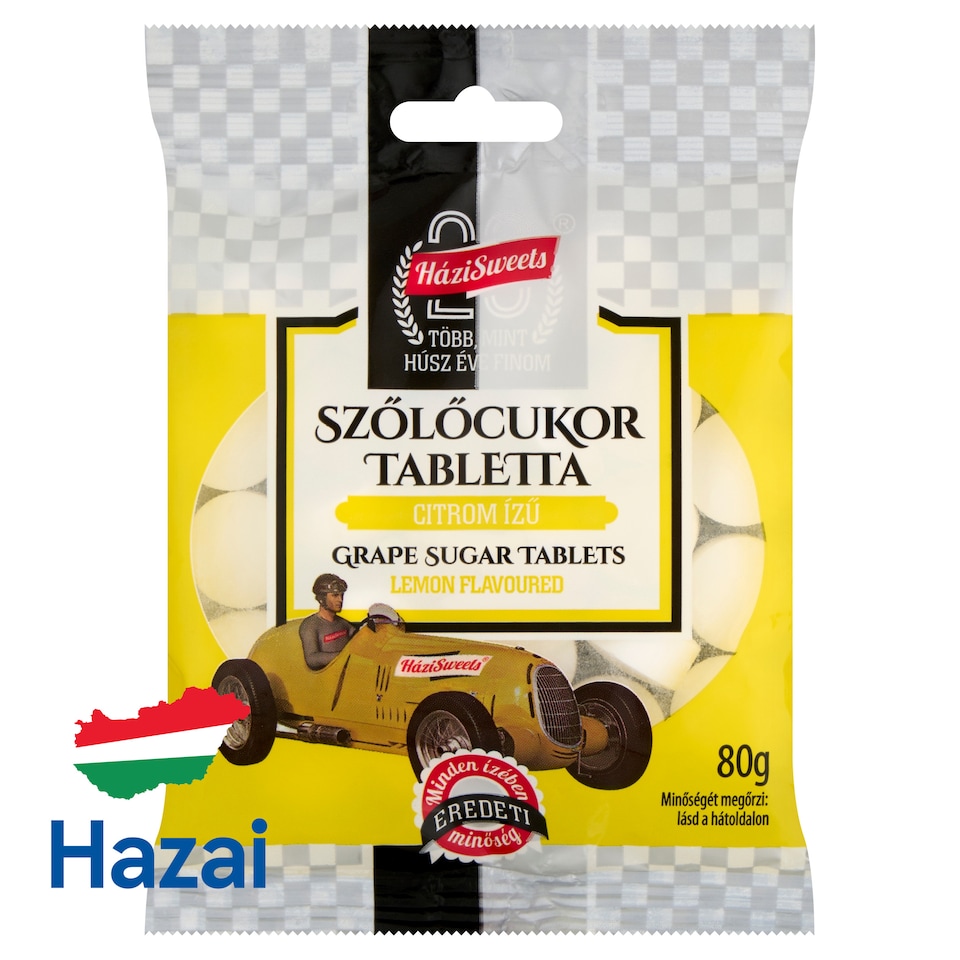 Házisweets citrom ízű szőlőcukor tabletta 80 g