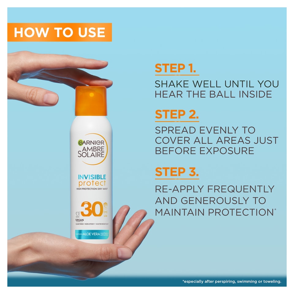 image 1 of Garnier Ambre Solaire Invisible Protect SPF30 150ml