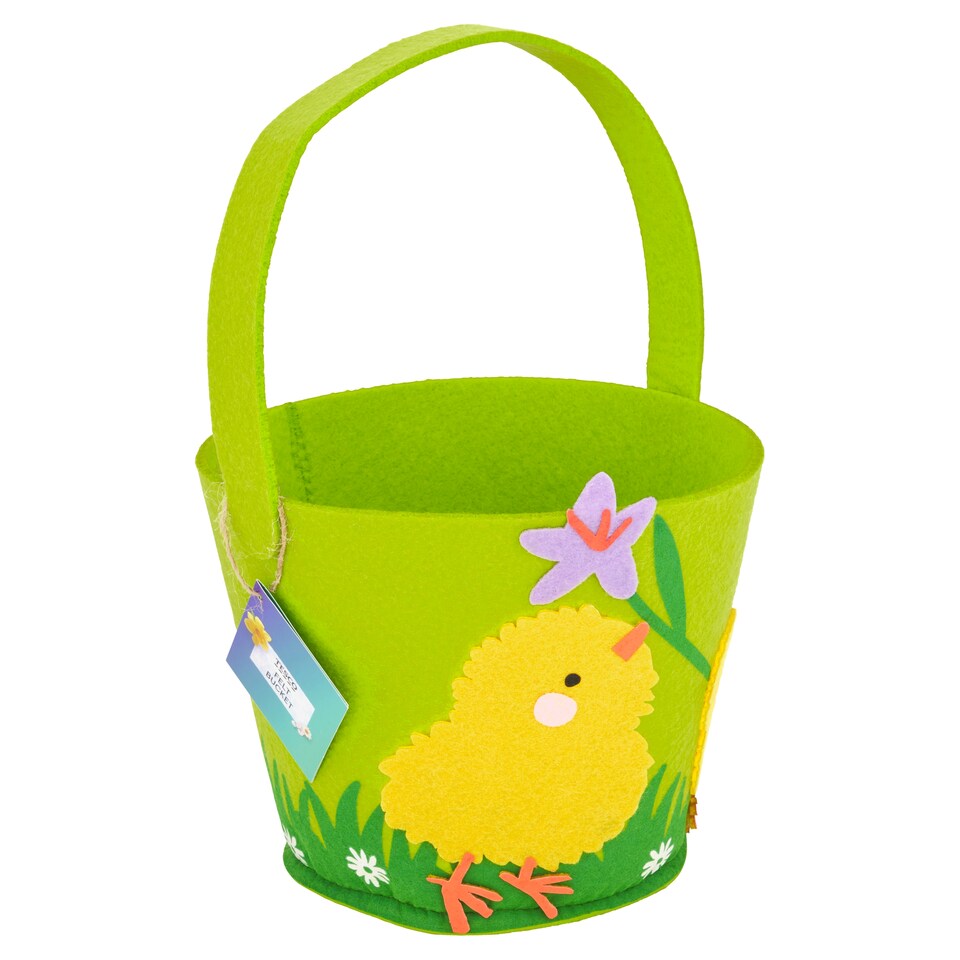 TESCO EASTER FELT BUCKET CHICK