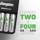 image 3 of Energizer Base Charger with 4 AA rechargeable Batteries included