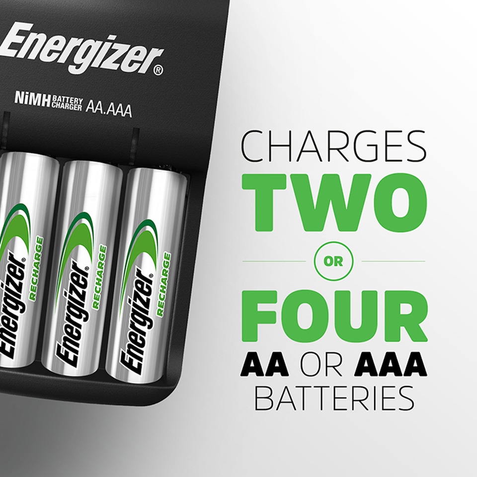image 1 of Energizer Base Charger with 4 AA rechargeable Batteries included