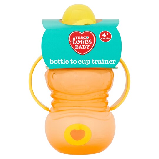 Tesco Loves Baby Bottle To Cup Trainer Pink Tesco Groceries
