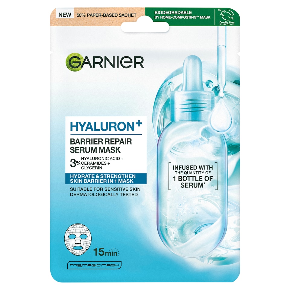 Garnier Hyaluron+ maska pro obnovu kožní bariéry 28g