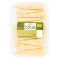 Tesco Organic Baby Corn 125G