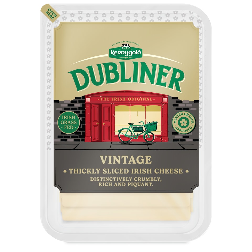 KERRYGOLD DUBLINER VINTAGE THICKLY SLICED IRISH CHEESE 175g