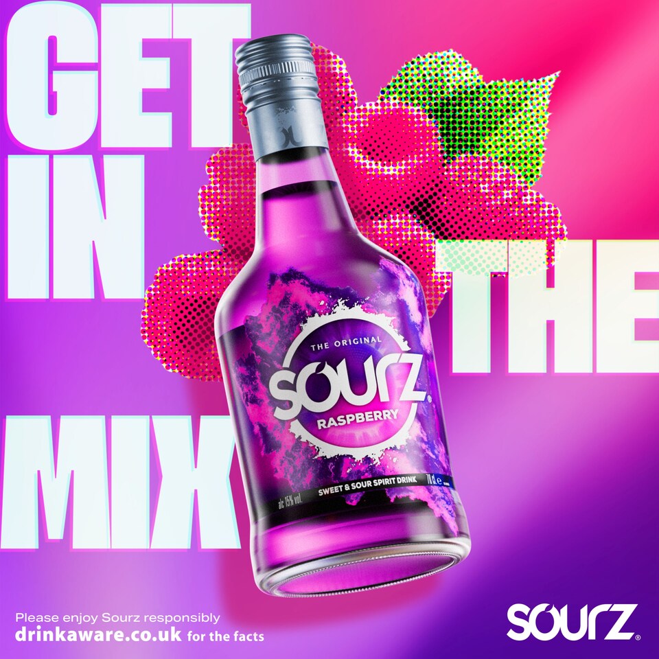 image 1 of Sourz Raspberry Liqueur 70cl
