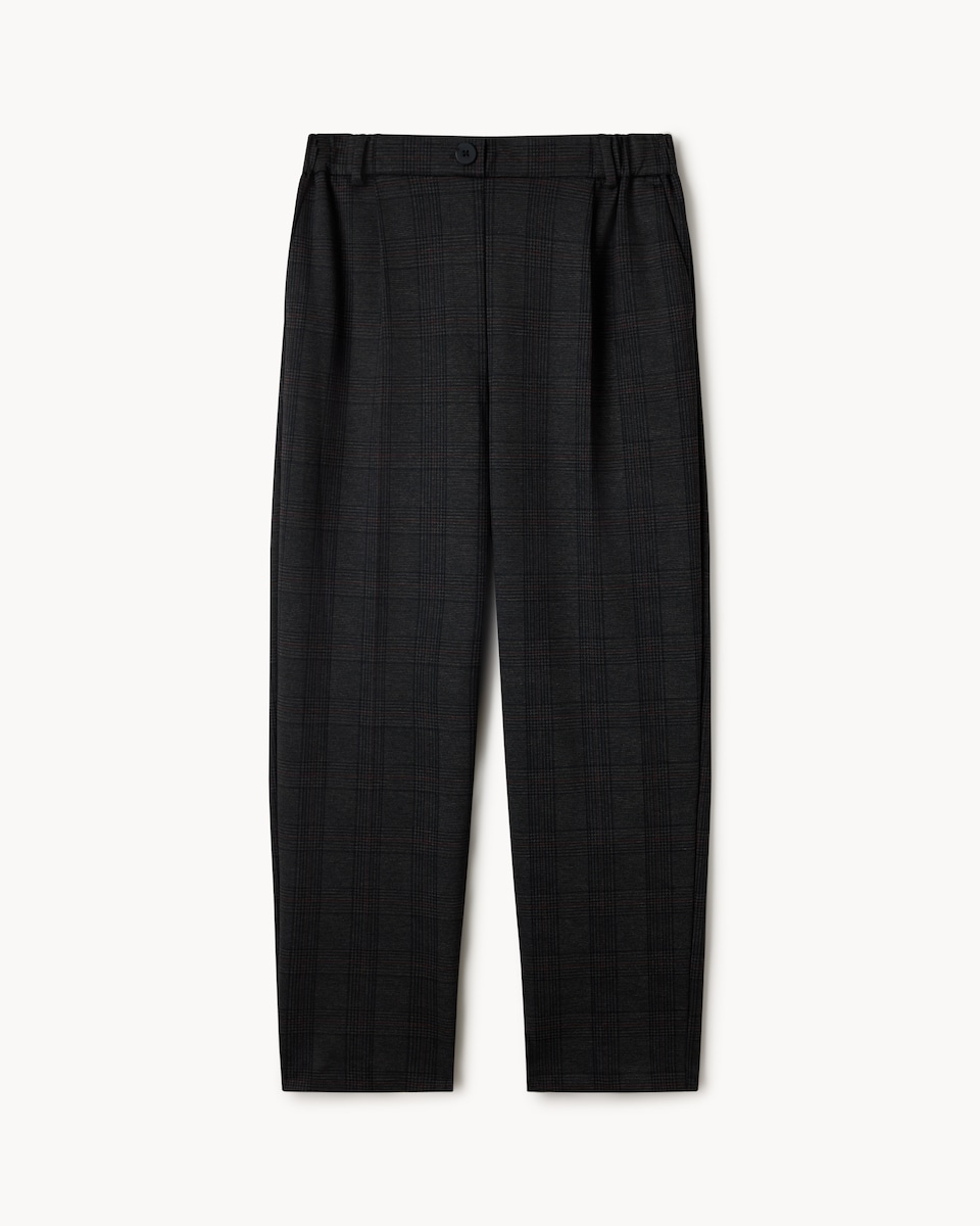 image 1 of F&F Ponte Check Jacquard Skinny Fit Trousers in Multi Grey