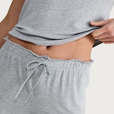 F&F CoolEase™ Ribbed Wide Leg Drawstring Pyjama Bottoms in Grey