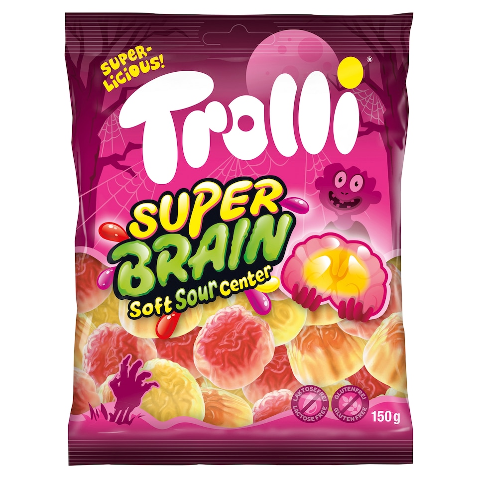 Trolli Super Brain Fruit Flavoured Filled Gummy Candy 150 g