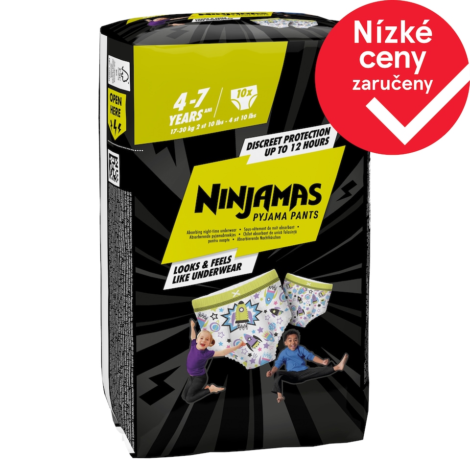 image 1 of Ninjamas Absorpční Spodní Kalhotky na Noc,10 Absorpční Spodní Kalhotky na Noc, 7 Let