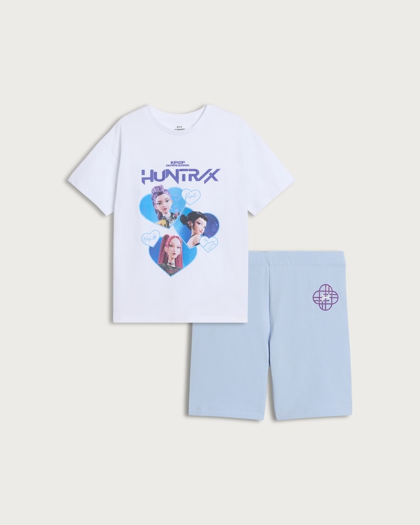 K-Pop Demon Hunters 2-Piece Huntrix T-Shirt and Shorts Set in Multi