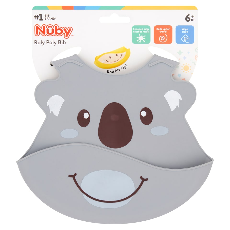 image 1 of Nuby Roly Poly Silicone Bib