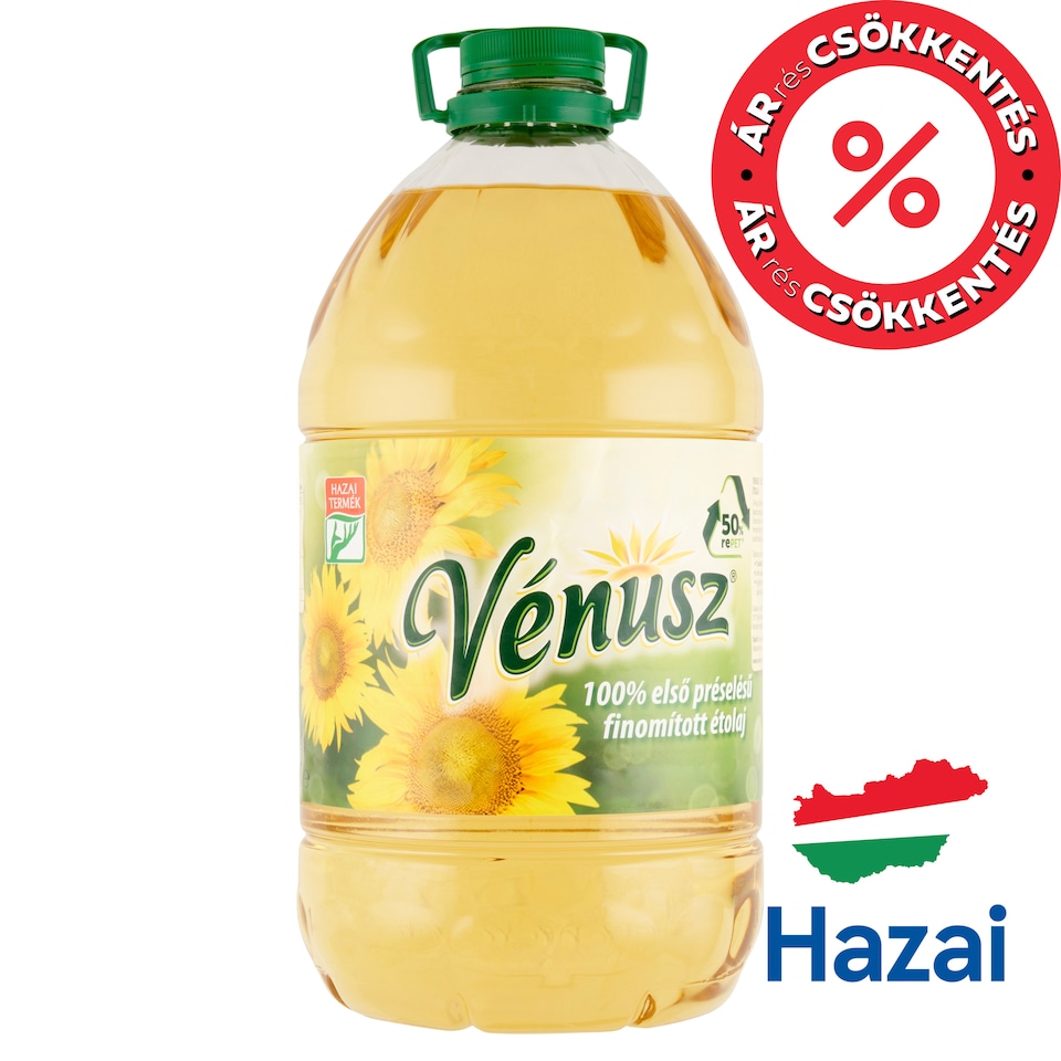 image 1 of Vénusz 100% First Pressed Refined Sunflower Cooking Oil 5 l