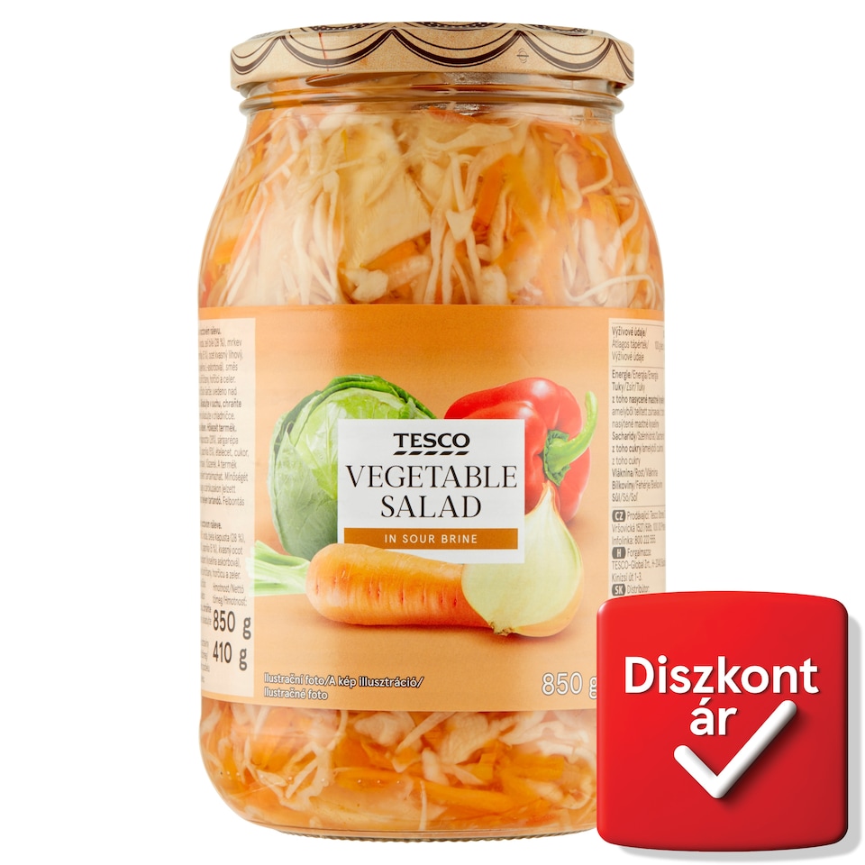 Tesco zöldségek ecetes lében 850 g