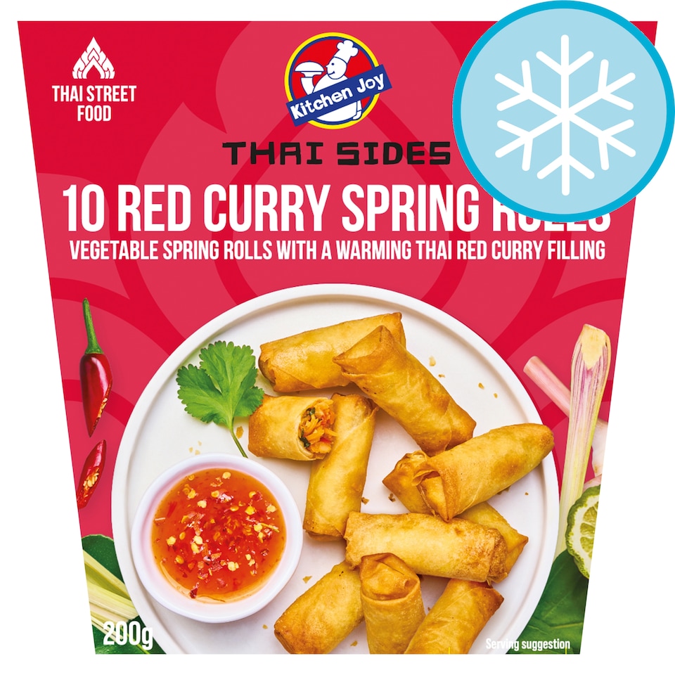 image 1 of Kitchen Joy Thai Sides 10 Red Curry Spring Rolls 200g