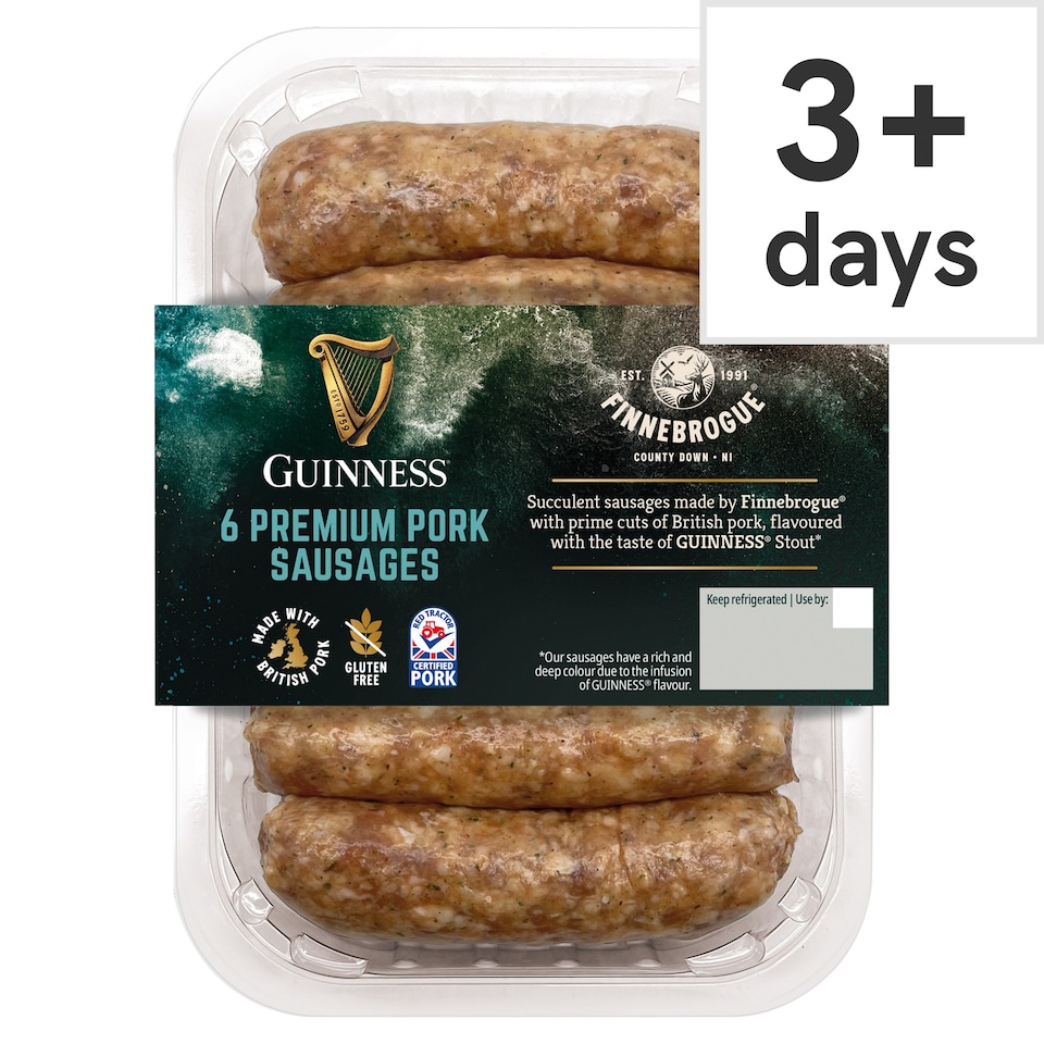  Finnebrogue Guinness 6 Premium Pork Sausages 400g
