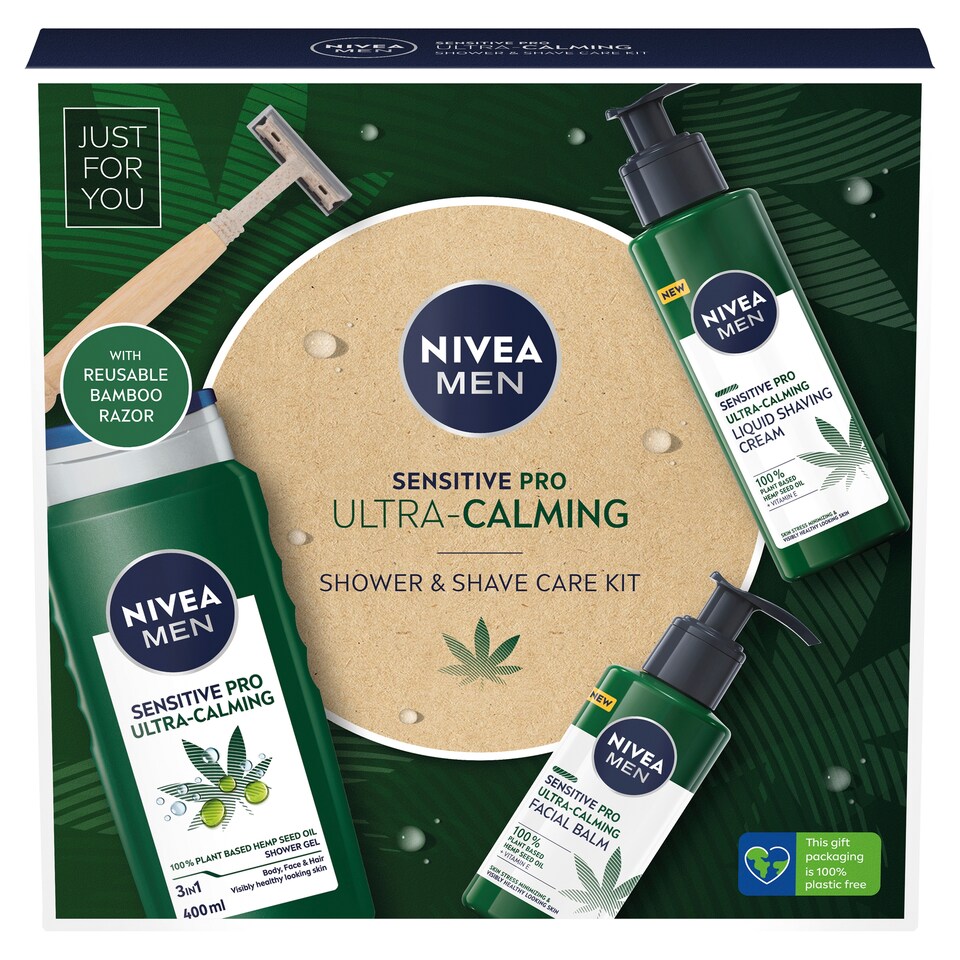image 1 of Nivea Men Sensitive Ultra Calming Shower & Shave Care Kit