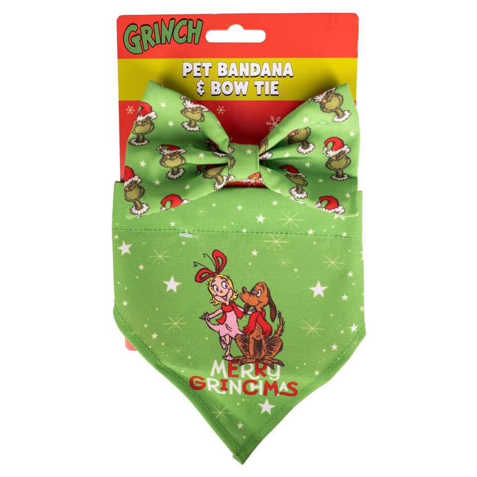 The Grinch Pet Bandana & Bowtie Christmas Gift
