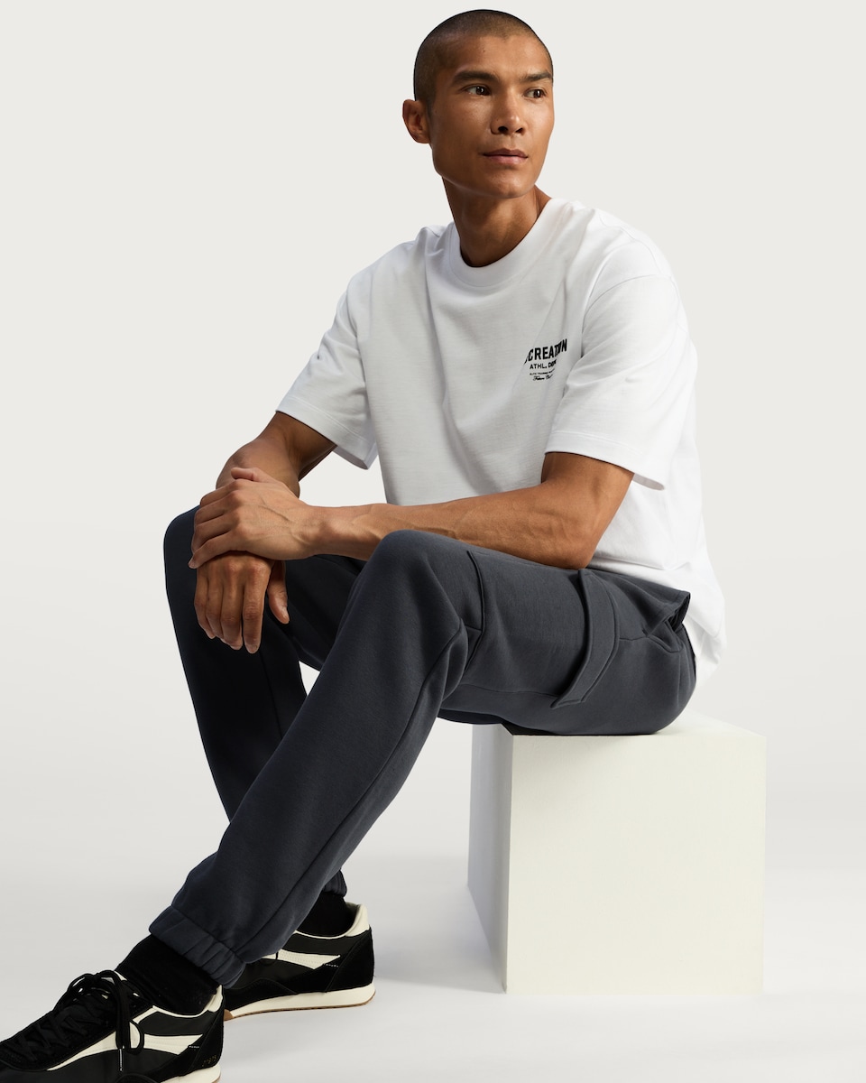 image 1 of F&F Cotton Rich Slim Leg Cuffed Cargo Joggers in Grey