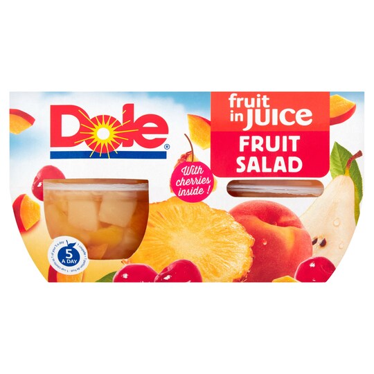 Dole Fruit Salad With Cherry 4X113g Tesco Groceries