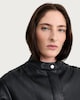 image 1 of F&F Faux Leather Bubble Hem Jacket in Black