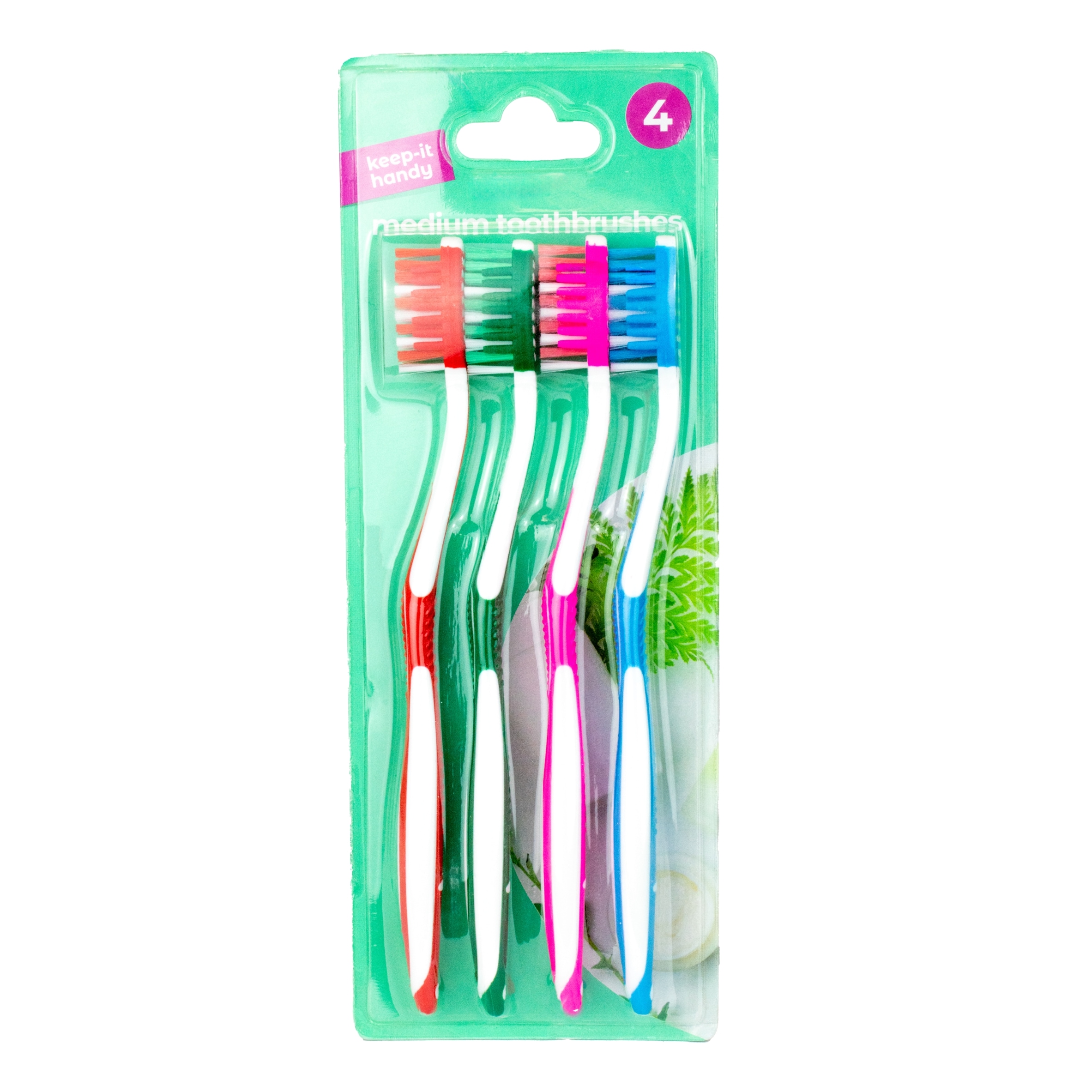 KEEP IT HANDY MEDIUM TOOTHBRUSHES 4 Pack