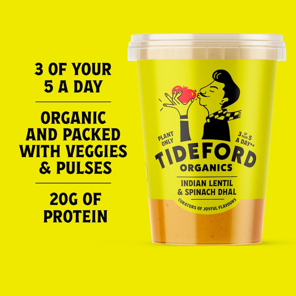 image 1 of Tideford Organics Indian Lentil & Spinach Dhal 560g