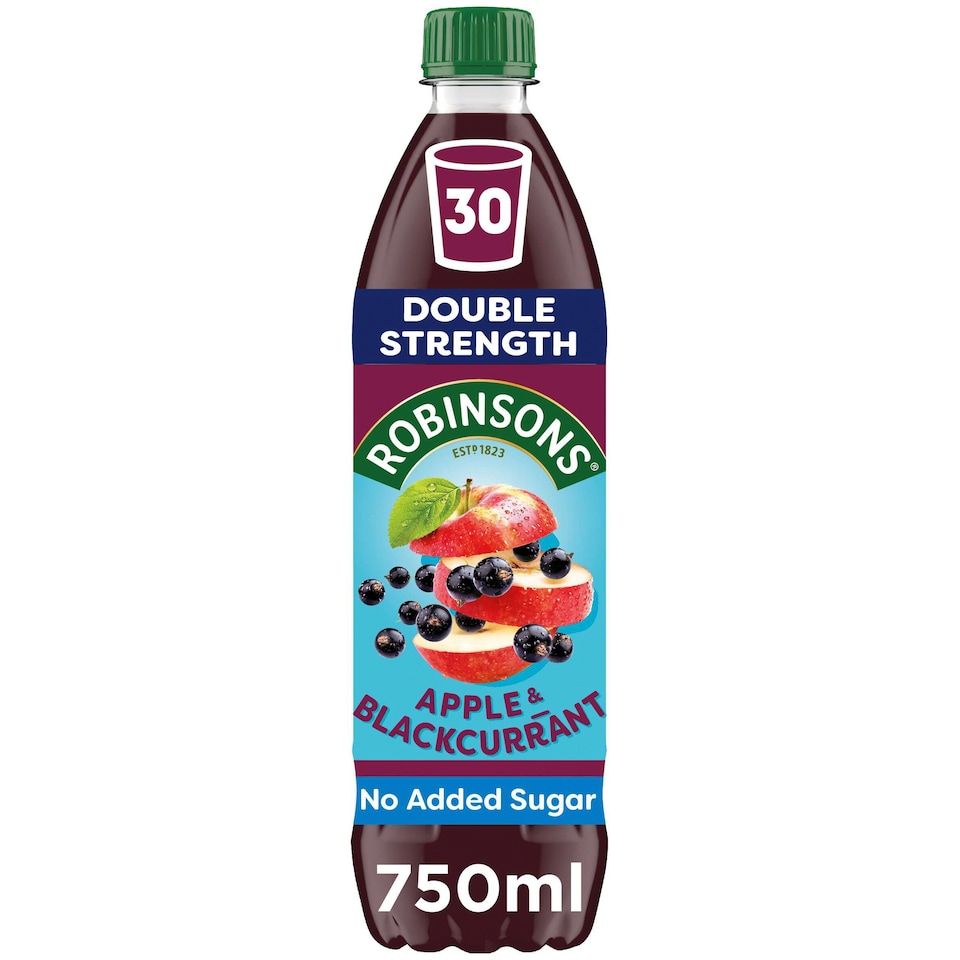 image 1 of Robinsons Double Strength No Added Sugar Apple & Blackcurrant Squash 750ml