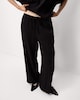 image 2 of F&F Textured Wide Leg Trousers in Black