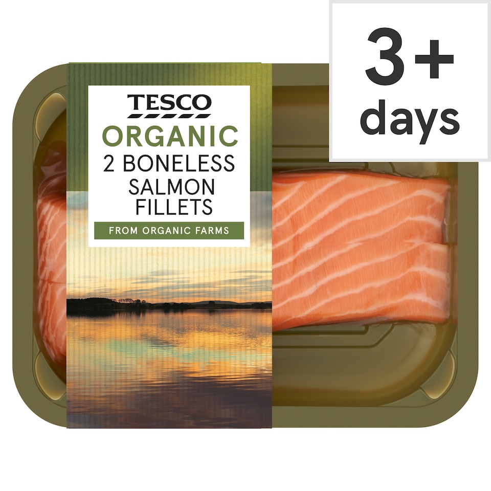 Tesco Organic 2 Boneless Salmon Fillets 265G