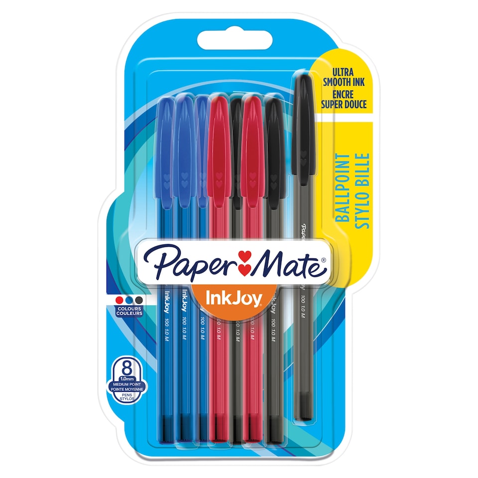 image 1 of Paper Mate InkJoy 100 Ballpoint Pens, Assorted, 8 Count