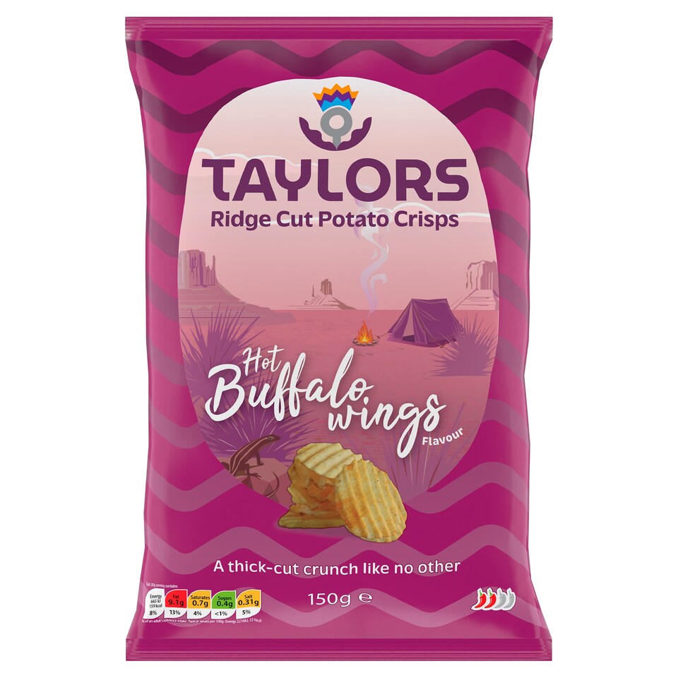 Taylors Ridge Cut Potato Crisps - Hot Buffalo Wings Flavour 150g