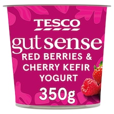 Tesco Gut Sense Red Berries & Cherry Kefir Yogurt 350g