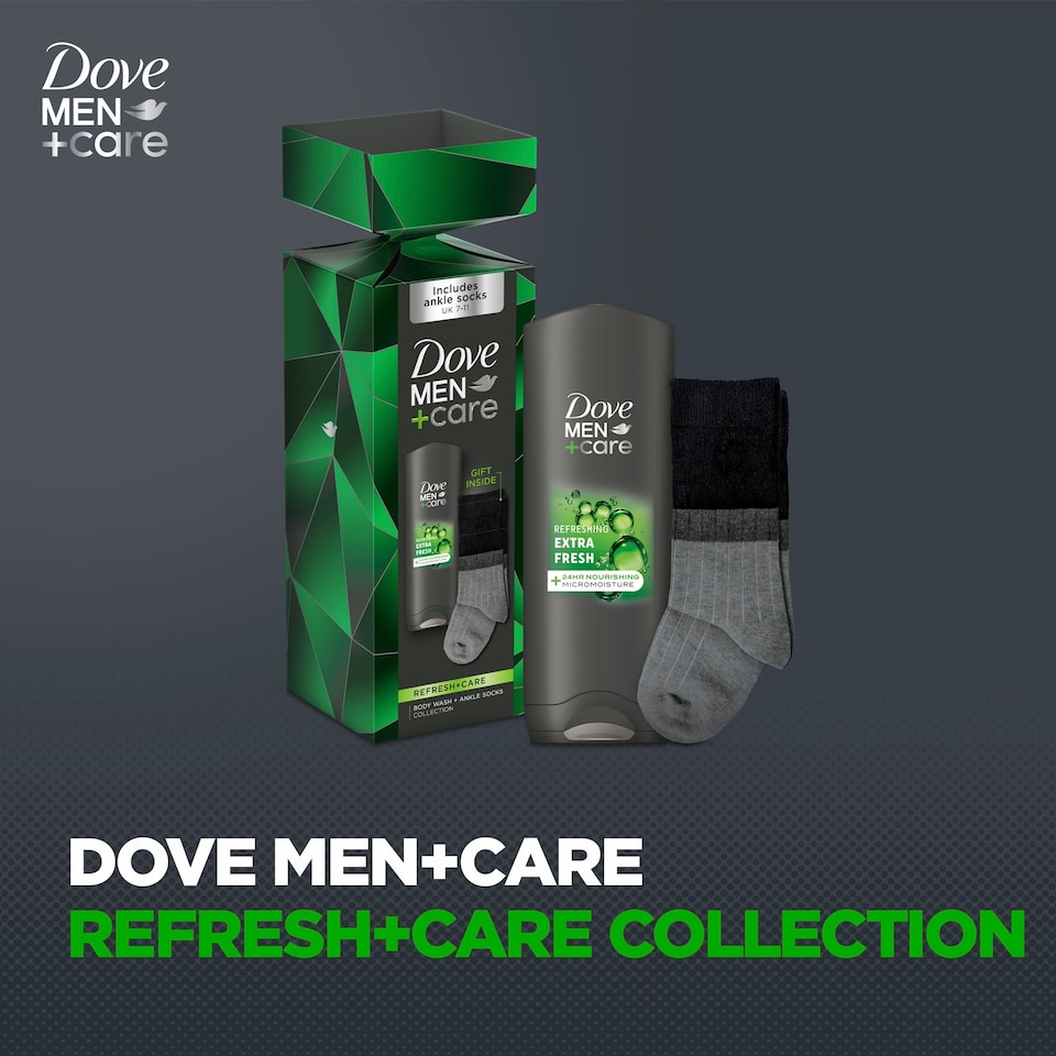 image 1 of Dove Men + Care Refresh + Care Body Wash & Socks Gift Set